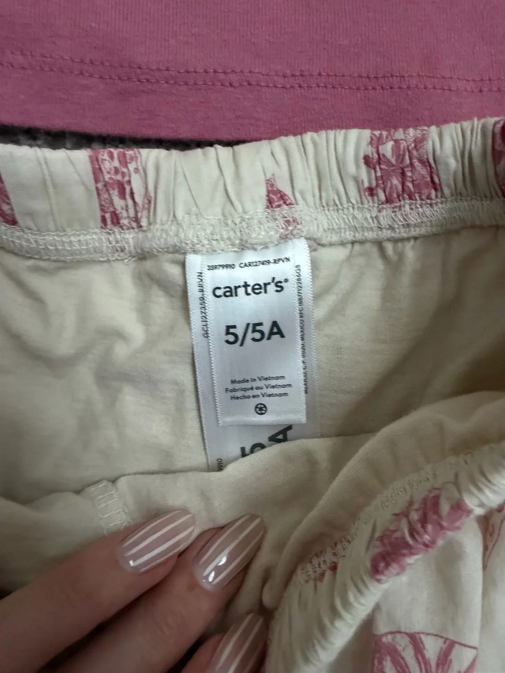 Carter's Pink Tank Top and Cream Shell-Print Skirt Set